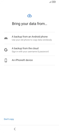 Press the required setting and follow the instructions on the screen to transfer the content from another phone.