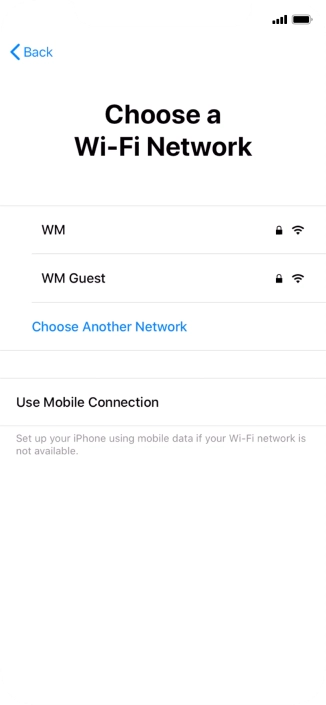 Press the required Wi-Fi network.