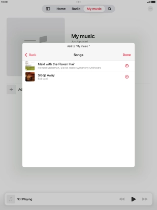 Go to the required category and press the add icon next to the required audio file.