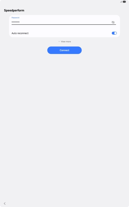 Key in the password for the Wi-Fi network and press Connect.