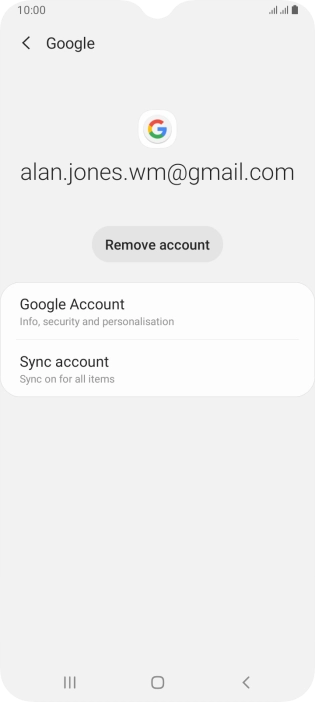 Press Sync account.