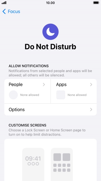 Press People and follow the instructions on the screen to select which contacts you would like to receive calls and notifications from when Do Not Disturb is turned on.