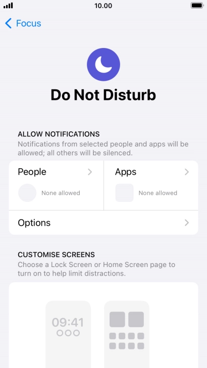 Press People and follow the instructions on the screen to select which contacts you would like to receive calls and notifications from when Do Not Disturb is turned on.