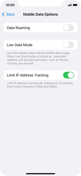 Press the indicator next to 