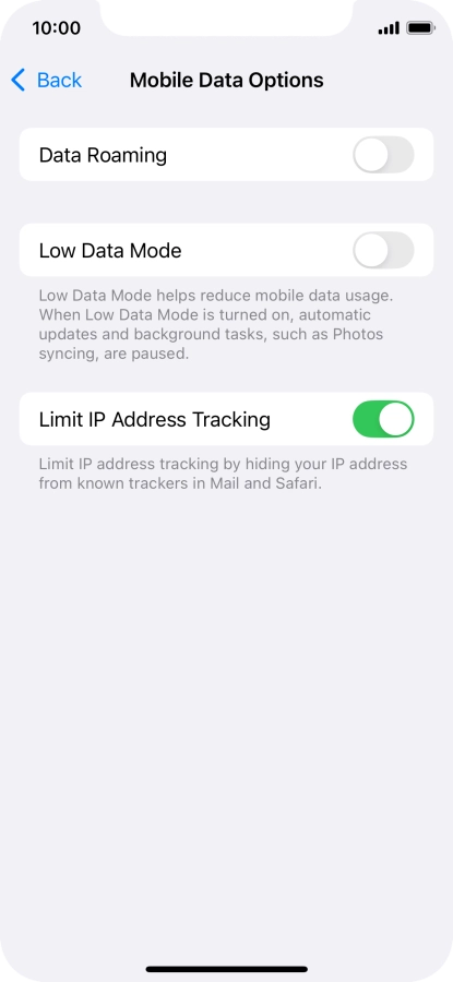 Press the indicator next to 