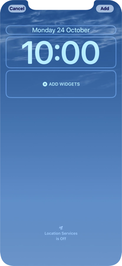 To customise the way the lock screen date is displayed, press the date widget and follow the instructions on the screen to select the required widget display mode.