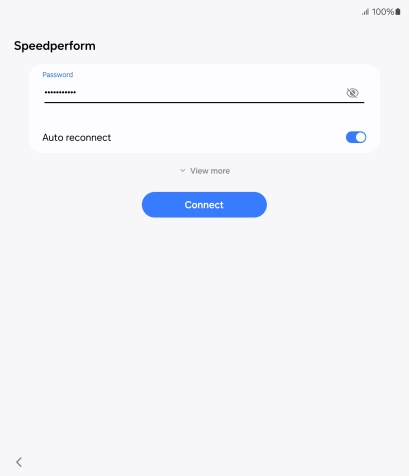 Key in the password for the Wi-Fi network and press Connect.