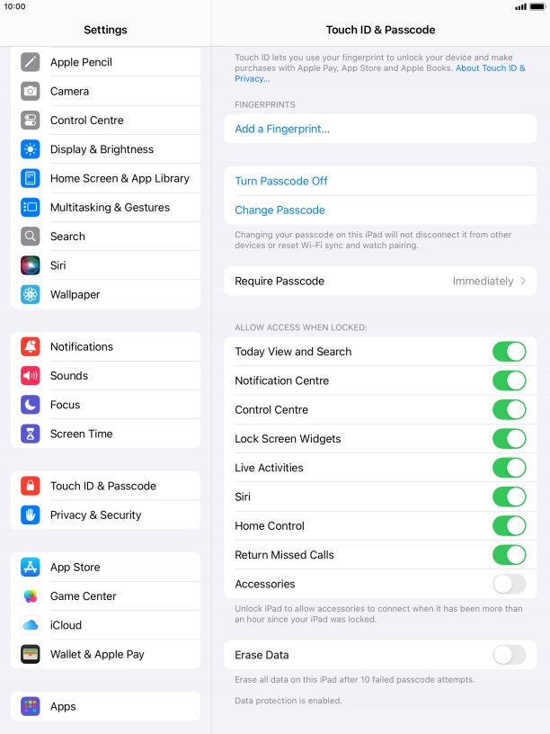 Press the indicator next to 