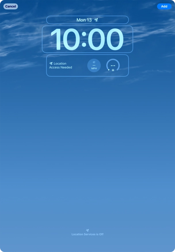 To customise the way the lock screen date is displayed, press the date widget and follow the instructions on the screen to select the required widget display mode.