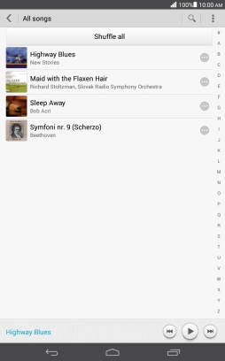 Press the required audio file.