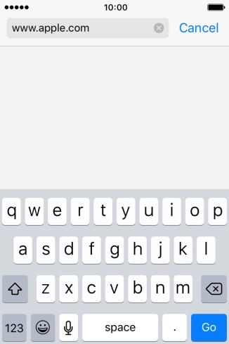 Key in the address of the required web page and press Go.