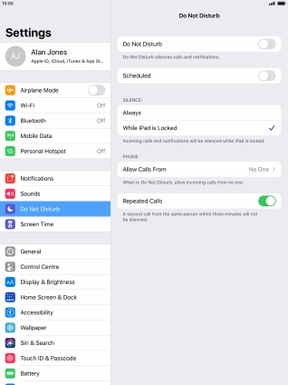 Press the indicator next to 