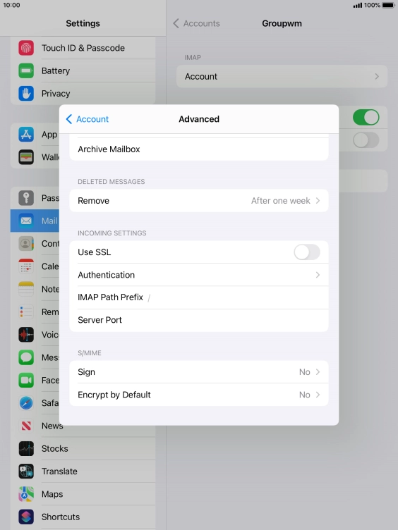 Press Authentication.