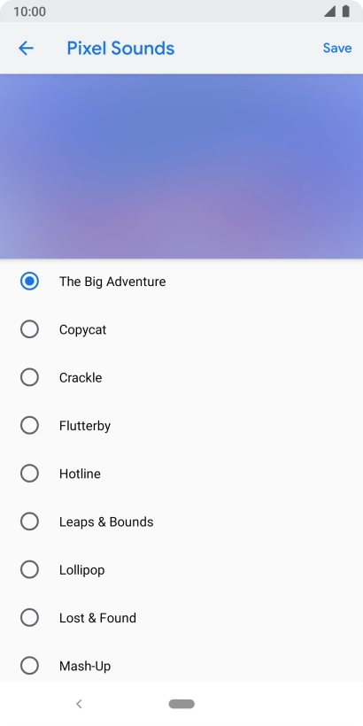 Once you've found a ring tone you like, press Save.