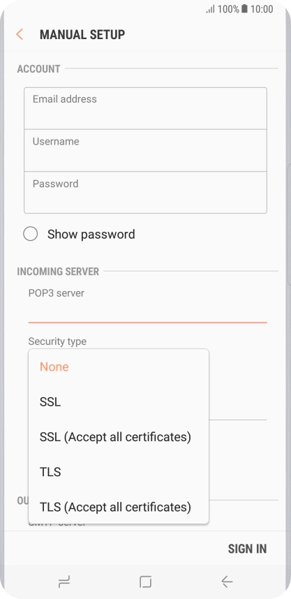 Press None to turn off the function.