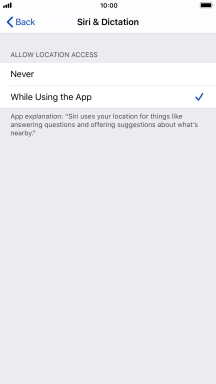 Press the required setting to turn the function on or off.
