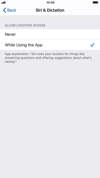 Press the required setting to turn the function on or off.