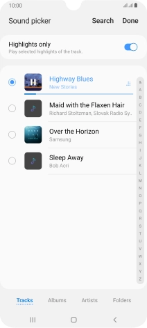 Once you've found a ring tone you like, press Done.