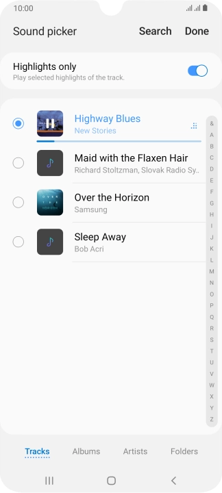 Once you've found a ring tone you like, press Done.