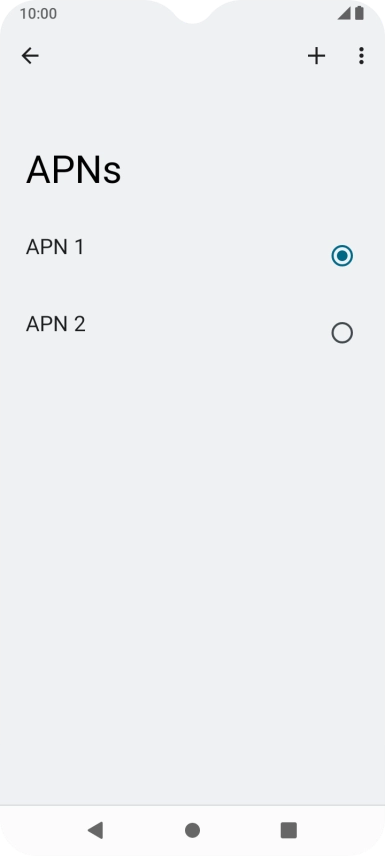 Press the field next to the data connection to activate it.