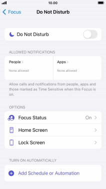 Press People and follow the instructions on the screen to select which contacts you would like to receive calls and notifications from when Do Not Disturb is turned on.