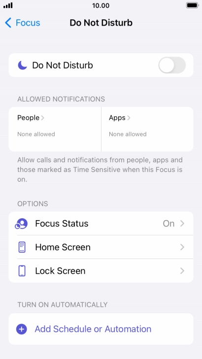 Press People and follow the instructions on the screen to select which contacts you would like to receive calls and notifications from when Do Not Disturb is turned on.