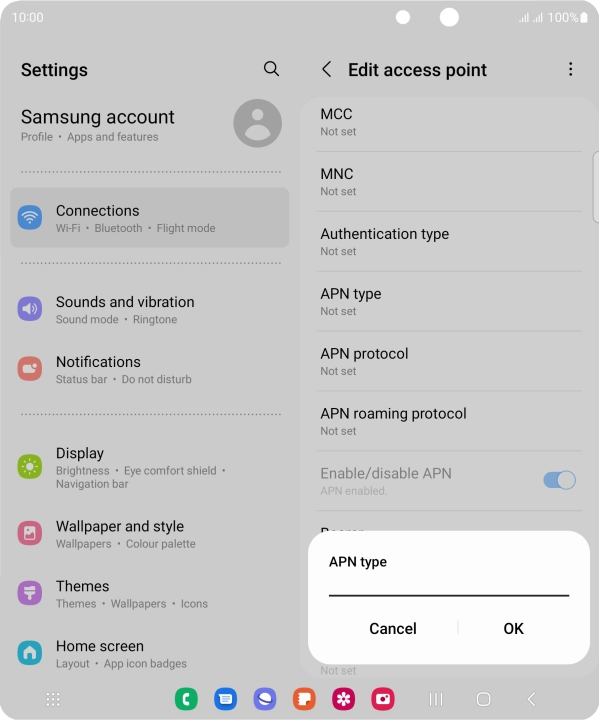 Key in default and press OK.