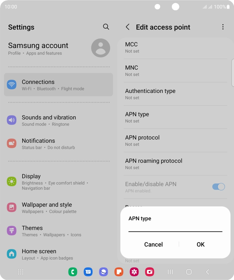 Key in default and press OK.