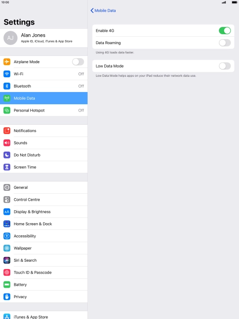 Press the indicator next to 