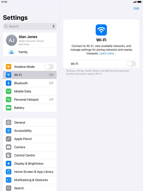 Press the indicator next to 