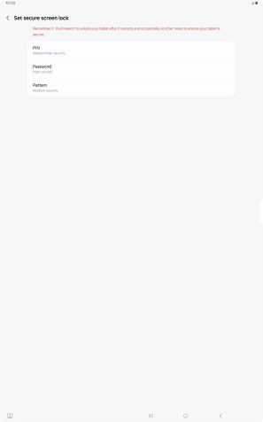 Press the required lock code and follow the instructions on the screen to create an additional lock code.