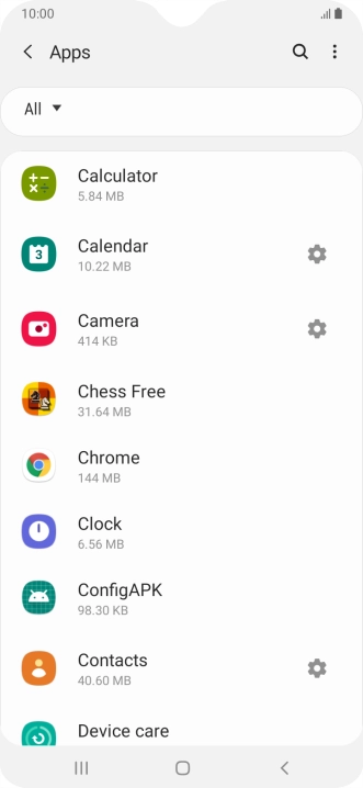 Press the required app.