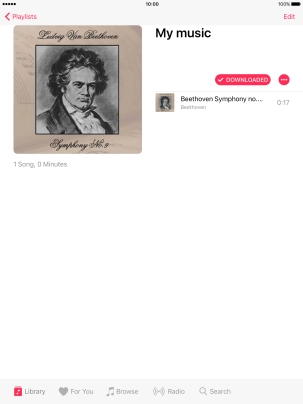 Go to the required category or playlist and press the required audio file.