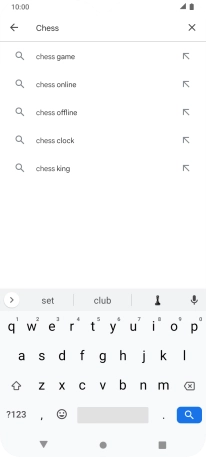 Key in the name or subject of the required app and press the search icon.