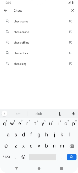 Key in the name or subject of the required app and press the search icon.