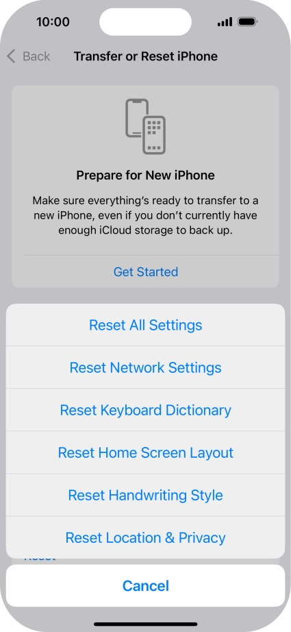 Press Reset Network Settings.