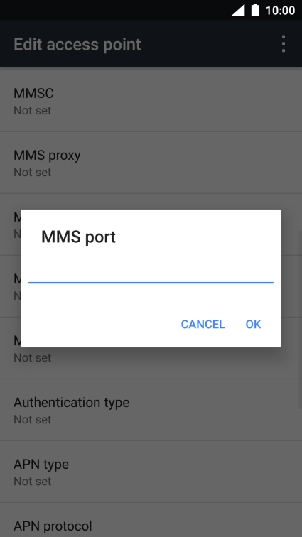 Key in 8080 and press OK.