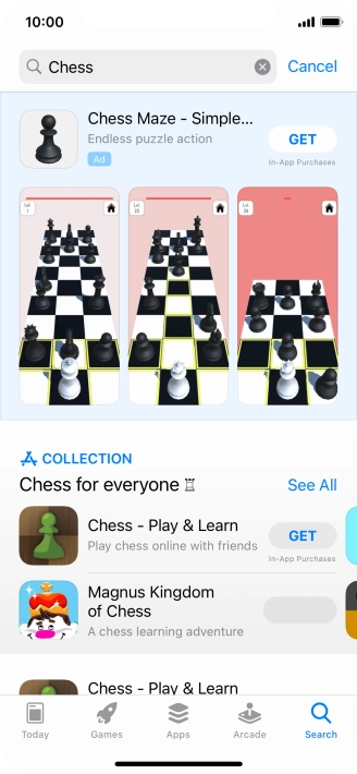 Press the required app.