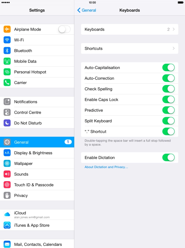 Press the indicator next to 
