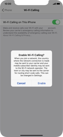 If you turn on the function, press Enable.