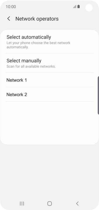 Press the required network.