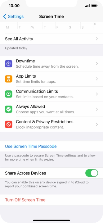Press the indicator next to 