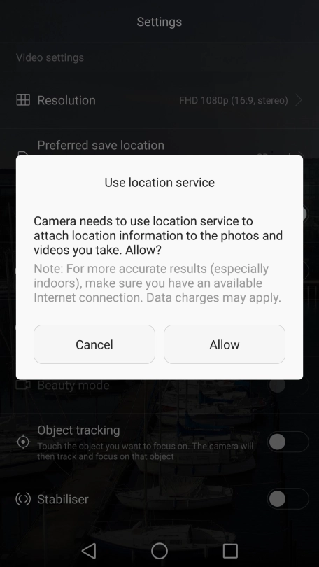 If you turn on the function, press Allow.