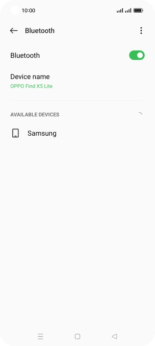 Press the required Bluetooth device and follow the instructions on the screen to pair the device with your phone.