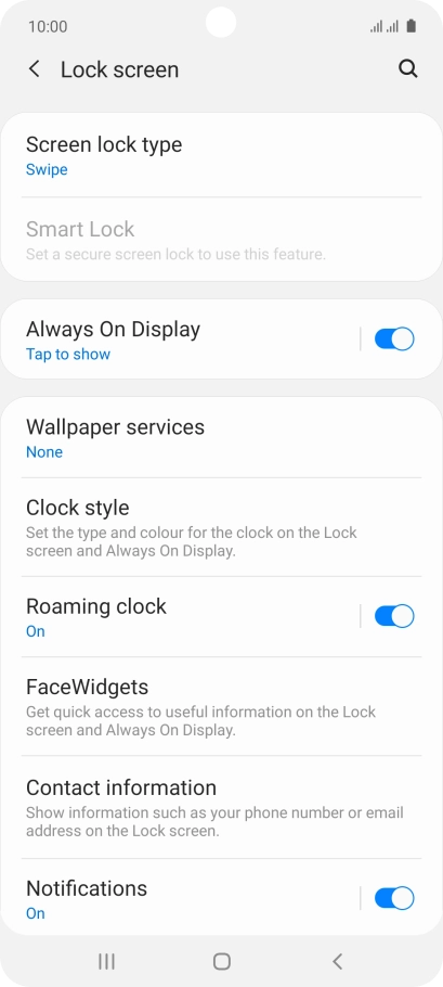 Press Screen lock type.