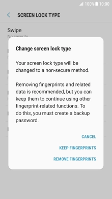 Press REMOVE FINGERPRINTS.