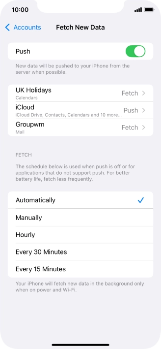 Press the indicator next to 