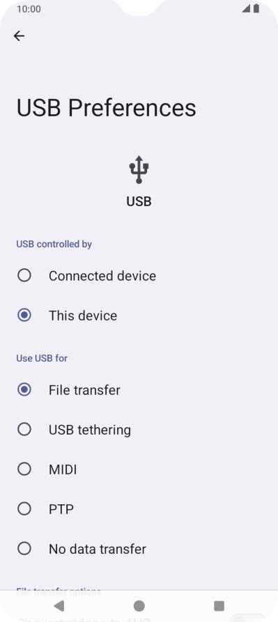 Press File transfer.