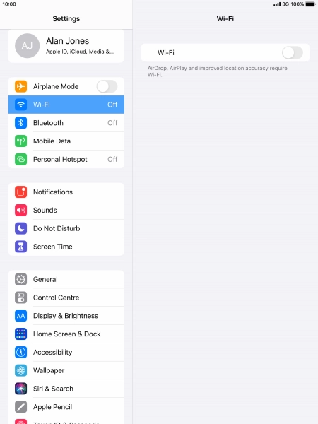 Press the indicator next to 