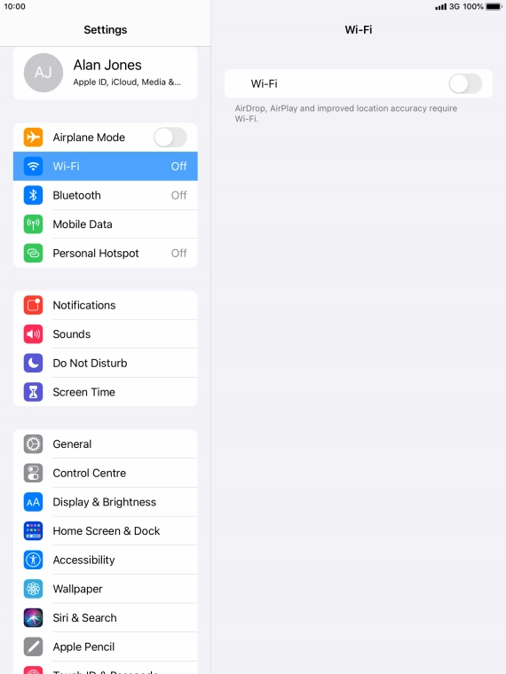 Press the indicator next to 